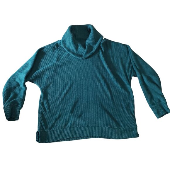 French Laundry Womens Cowl Turtlneck Sweater Size‎ L Green Cozy Lagenlook Casual - Picture 3 of 7